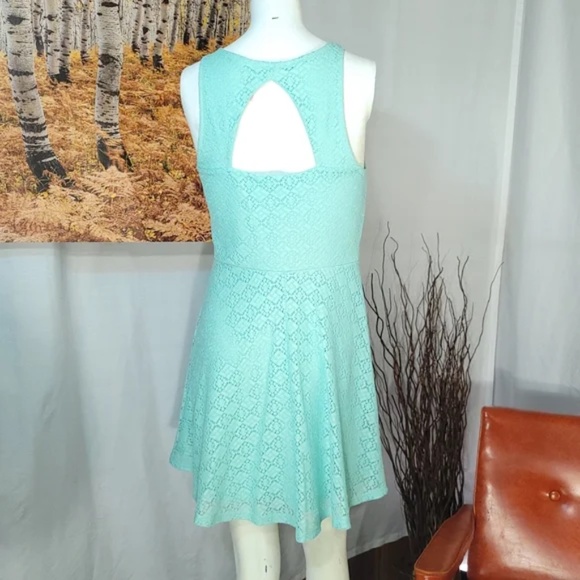 3/$25 Lace Layered Aqua Dress - Picture 6 of 9